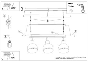 Spot Sollux SL.1318 ELBA 3xE27/15W/230V negru