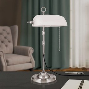 Veioza/Lampa de masa stil clasic HARVARD H-53cm satin/alb