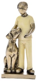 Figurina din rasina Boy with Dog 7 cm x 16 cm