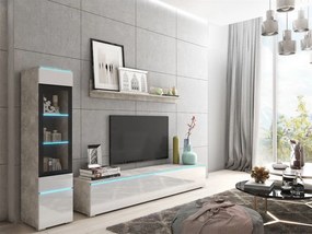 Mobilier living Selwyn I (beton + Alb lucios ) (iluminat LED Alb). 1054034