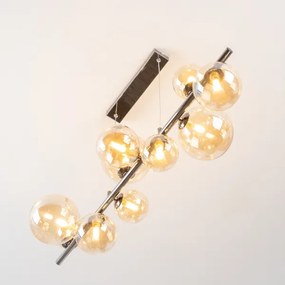 Brilagi - Lustră suspendată pe cablu LED MILLA 10xG9/3W/230V, crom negru/auriu