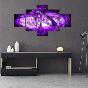 Tablou fractalilor în violet (125x70 cm), în 40 de alte dimensiuni noi
