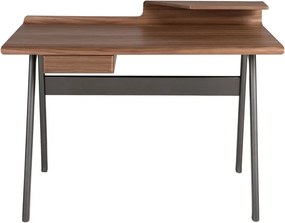 Birou modern din lemn furniruit si fibra de sticla Walnut