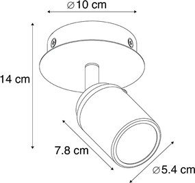 Spot de baie modern negru IP44 - Ducha