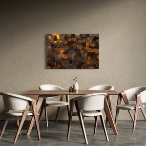 Tablou - Hexagoane de bronz (90x60 cm)