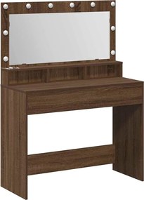 vidaXL Masă de Machiaj Stejar închis 100 x 41 x 135 cm Lemn compozit