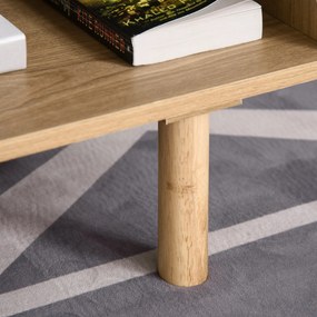 HOMCOM Masa de sufragerie pentru cafea, Stil nordic, cu Usa si Compartiment deschis, Culoare Lemn, 110x50x41.5cm