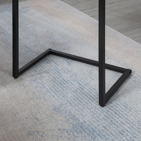 HOMCOM Masă laterală, Masă de cafea, Set de 3, Design industrial, Cadru din oțel, maro+negru, 45 x 30 x 60 cm | Aosom Romania