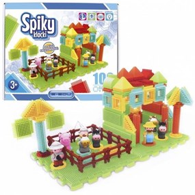 Cuburi de plastic Spiky Ferma, 100 piese de puzzle