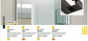Aplica pentru oglinda baie reglabila IP44 MARILYN L-60cm aurie
