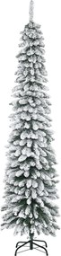 HOMCOM Brad de Crăciun Înzăpezit cu Trei Secțiuni, 490 de Crengi din Metal și Plastic, 54x54x210 cm, Verde | Aosom Romania