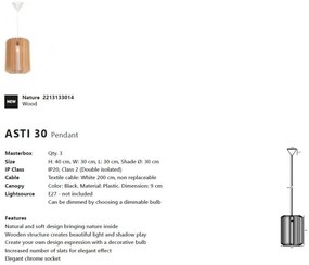 Pendul design modern Asti 30 alb, natur