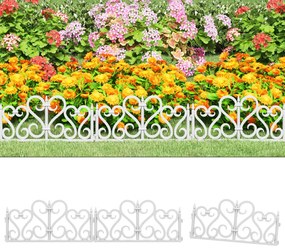 vidaXL Borduri de gazon, 17 buc., alb, 10 m, PP