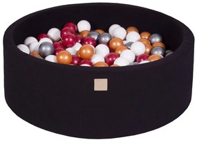 Meowbaby – Piscina rotunda 90x30 cm cu 200 mingi pentru copii –Black