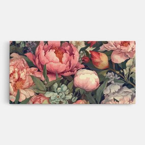 Tablou Canvas, 50x100cm, Dormitor si Living, Flori, Bujori, Pretty Artistic Peony