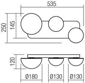 Redo 01-4329 - Aplică de perete LED LUMIEN 3xLED/18W/230V 2700/3000K, aurie