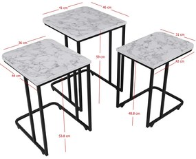Metal Zigon masă pliabilă, 3 buc