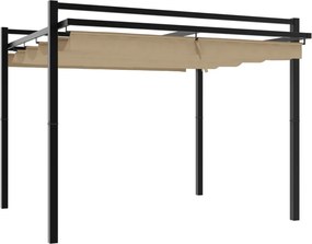 vidaXL Foișor de grădină acoperiș retractabil gri taupe 3x3 m aluminiu