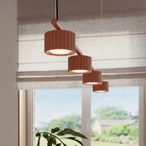 Sollux SL.2699 - Lustru suspendat pe cablu AURA 4xGX53/10W/230V roșu