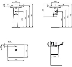 Lavoar Ideal Standard Connect Air Cube, negru mat - E0298V3