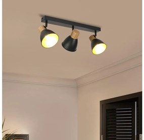 Brilagi - Lampa spot ODENSE 3xE14/10W/230V lemn de cauciuc/negru