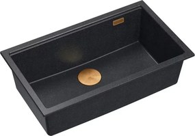 Chiuveta compozit incastrata Quadron Logan 110 negru diamant - cupru 76x44 cm