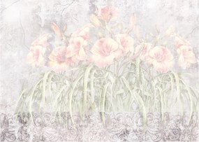 Tablou pe sticlă - Fresca crinilor (70x50 cm)