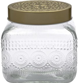 Altom Set de borcane din sticlă cu capac auriu Daisy 1,3 l, 4 buc., 1,3 l