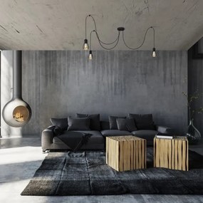 Lustră pe cablu TUBE LONG 3xE27/15W/230V negru