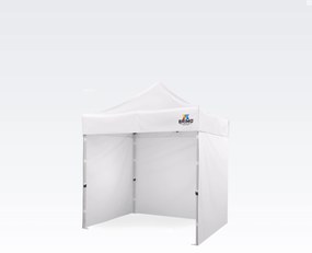 Altană cu foișor tip evantai 2x2 m Oțel | Spațiu Profesional Montat în 45s - cu 3 pereți - Alb