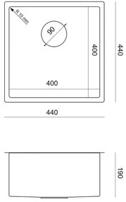 Chiuveta inox ANTHONY 50 auriu