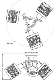 Globo 15342-3D - Lustră aplicată TUNNO 3xE14/15W/230V