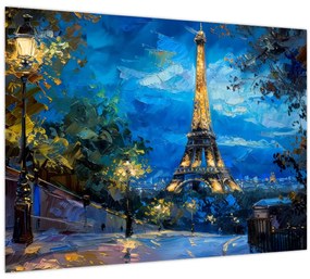 Tablou - Pictură în ulei a Turnului Eiffel (70x50 cm)