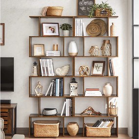 Vasagle Raft/etajeră pentru cărți PRESTON, 70x24x190,5cm, maro