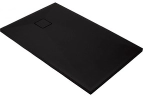 Cadita dus compozit slim neagra 100x80 cm Deante, Correo 1000x800 mm, Negru