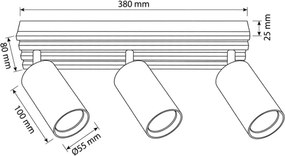 Brilagi - Lampă spot SELE WOOD 3xGU10/30W/230V negru/lemn