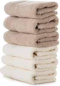 Set 6 prosoape bucatarie 317HBY3364, bej/crem, bumbac, 30x50 cm