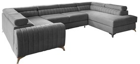 Colțar gri închis extensibil/cu spațiu de depozitare (cu colț pe partea dreaptă/în formă de "U") Louis – ELTAP