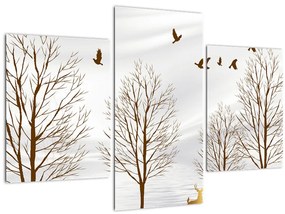 Tablou - Cerb lângă râu (90x60 cm)