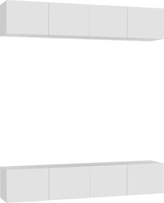 vidaXL Comode TV, 4 buc., alb, 80x30x30 cm, lemn compozit