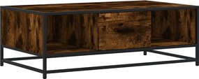 vidaXL Măsuță de cafea stejar fumuriu 100x57x35cm lemn prelucrat/metal