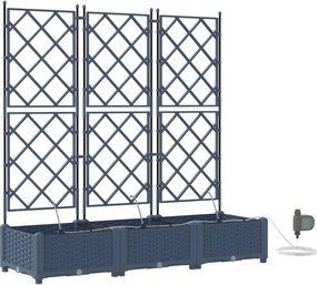 vidaXL Vază pentru Grădină 3 pcs Gri 120 x 120 x 142 cm Oțel