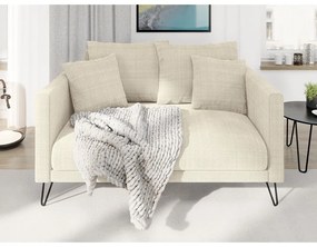 Canapea crem cu tapițerie din chenille 140 cm Freya – Ropez