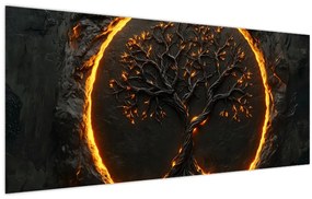 Tablou – Arborele vieții în lavă II. (120x50 cm)