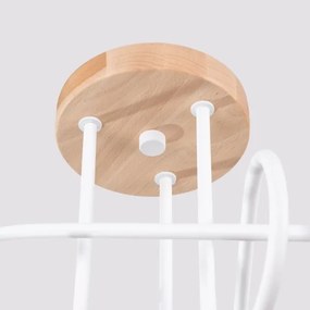 Lustră aplicată Sollux SL.1474 EMBER 3xE27/15W/230V alb/bej/fag