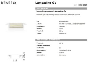 Bec LED dimabil, R7s SMD 14W 1600lm 3000K cri80 dimm