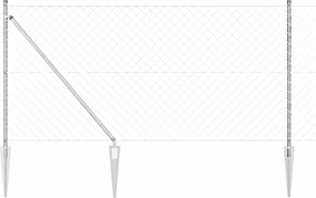 vidaXL Stâlp de gard. Argintiu 10 x 1 m (mesh de 60 x 60 mm) Oțel