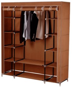 Organizator de garderobă, material textil/metal, maro, METIN VNW15