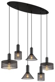 Lustra 6L design industrial JEDD negru