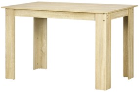 HOMCOM Masă de dining masă de bucătărie design modern cu placa mare pentru 2-4 persoane din lemn dim. 120L x 69l x 75H cm stejar | Aosom Romania